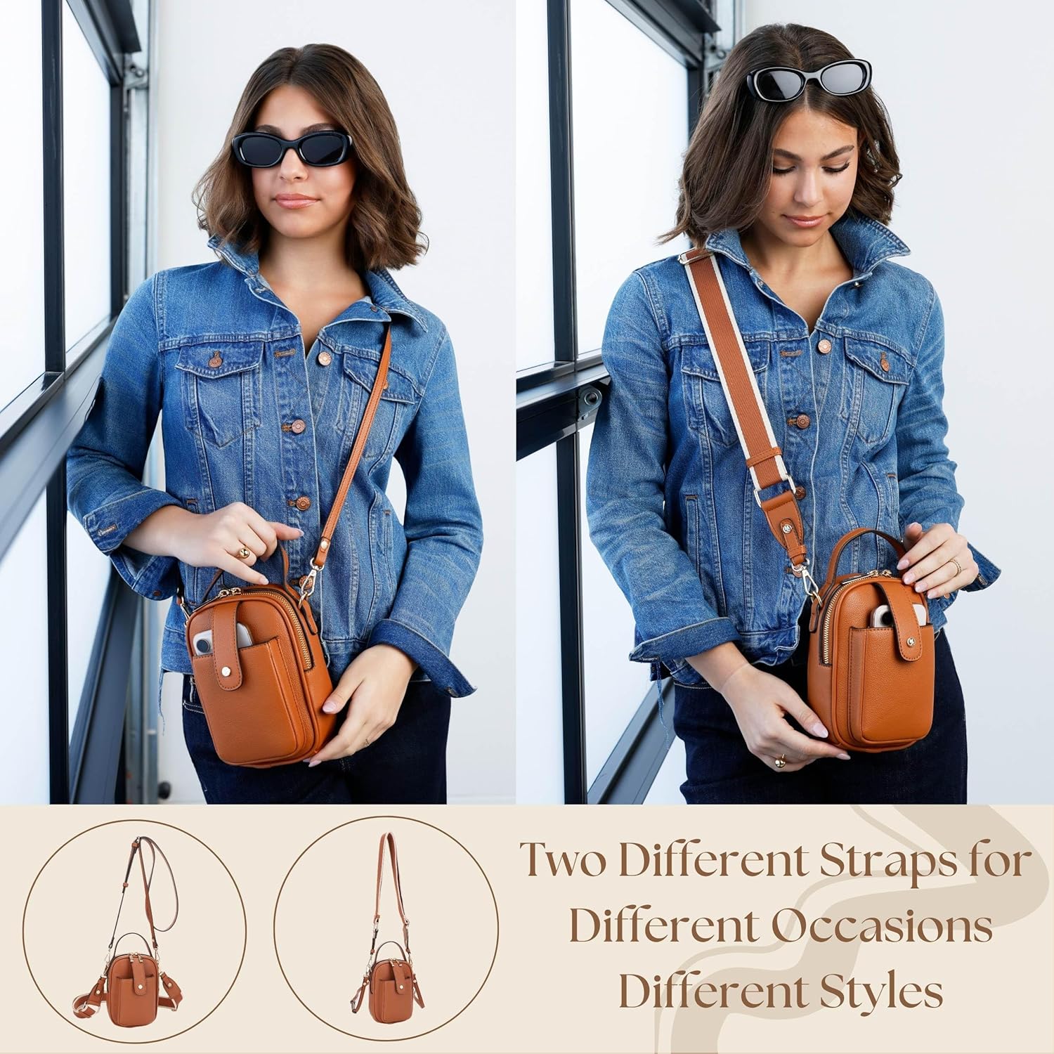 Mali+Lili Gail Vegan Leather Multi Compartment Crossbody Bag - Image 7