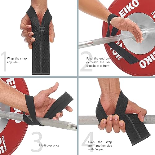 Miniatura 2 de WARM BODY COLD MIND V1 - Correas de muñeca para levantamiento de pesas olímpico, clasificadas en 660 libras, vendas de mano para levantamiento de