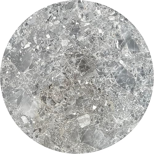 Miniatura 39 de PAK HOME - Juego de 2 mesas auxiliares - Mesas auxiliares redondas de madera con aspecto de mármol blanco para espacios pequeños, mesita de noche