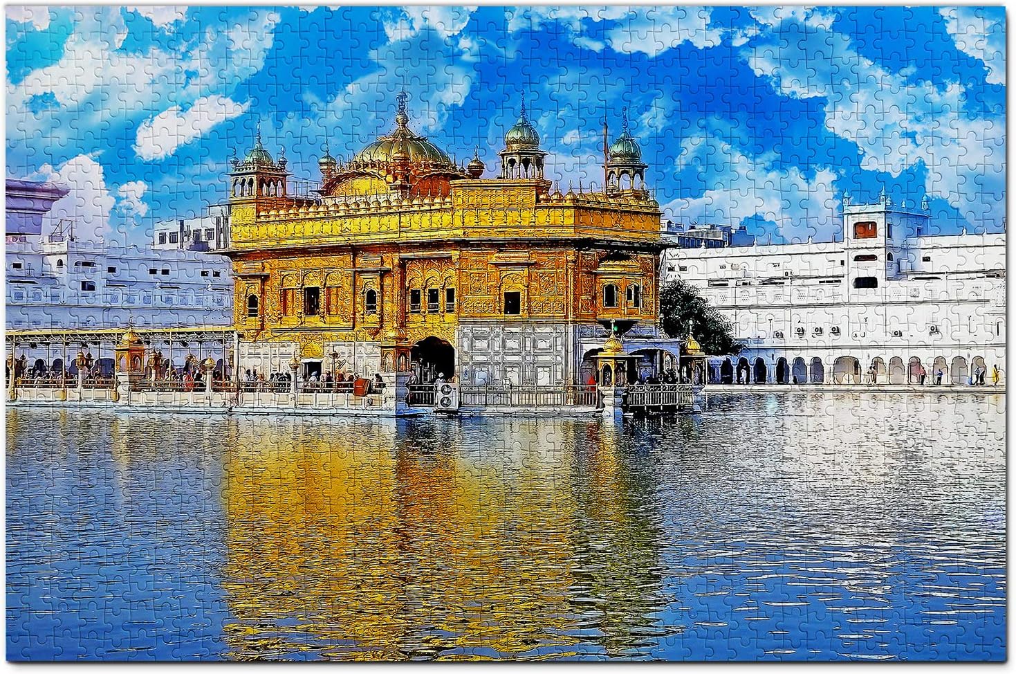 India Jigsaw Puzzle 1000 Piece India Golden Temple Amritsar Puzzle Travel Souvenir Wooden