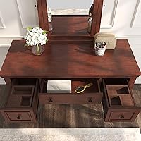 Vista 3 de Home Styles - Mesa de tocador y banco de cereza Lafayette