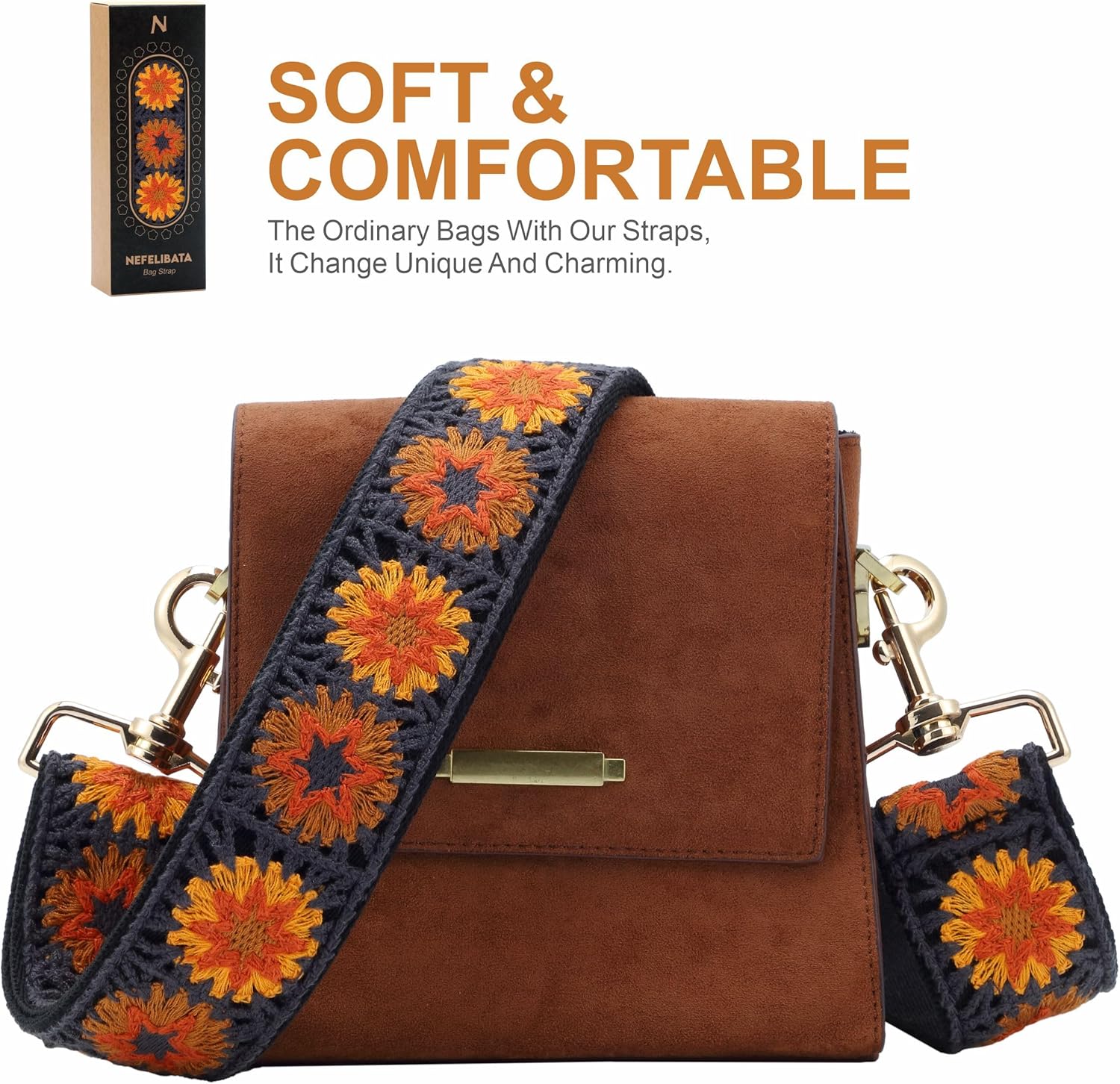 Nefelibata Purse Strap,2" Wide Purse Strap Adjustable Replacement,Multi-pattern Crossbody Handbag Strap - Image 3