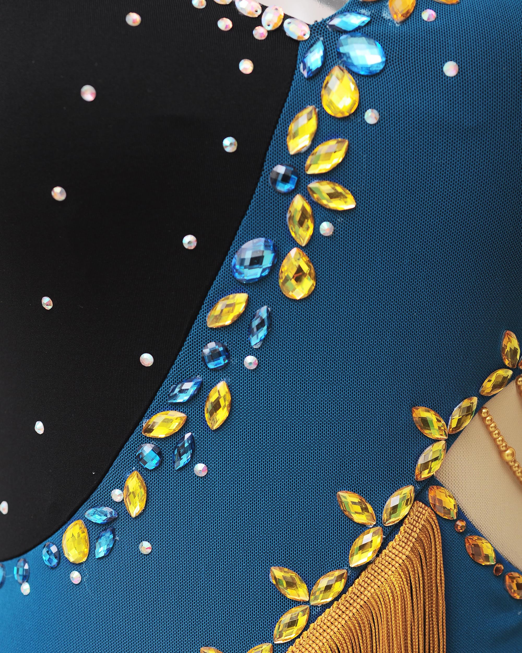 ROYAL SMEELA Strass Lateinisches Tanzkleid,Latein Tanzkleid mit Fransen,Salsa Kleid Damen,Tango Salsa Samba Rumba Tanz Kleid
