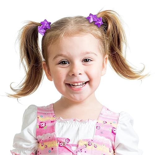 Miniatura 7 de 24 piezas de bolas elásticas para cola de caballo en forma de estrella, multicolor, paquete de valor, accesorios para ligas para niñas y niños