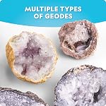 National Geographic Break Open 10 Premium Geodes – Includes Goggles & Display Stands - STEM Science Kit, Geology Gift for Kids, Break Your Own Geodes