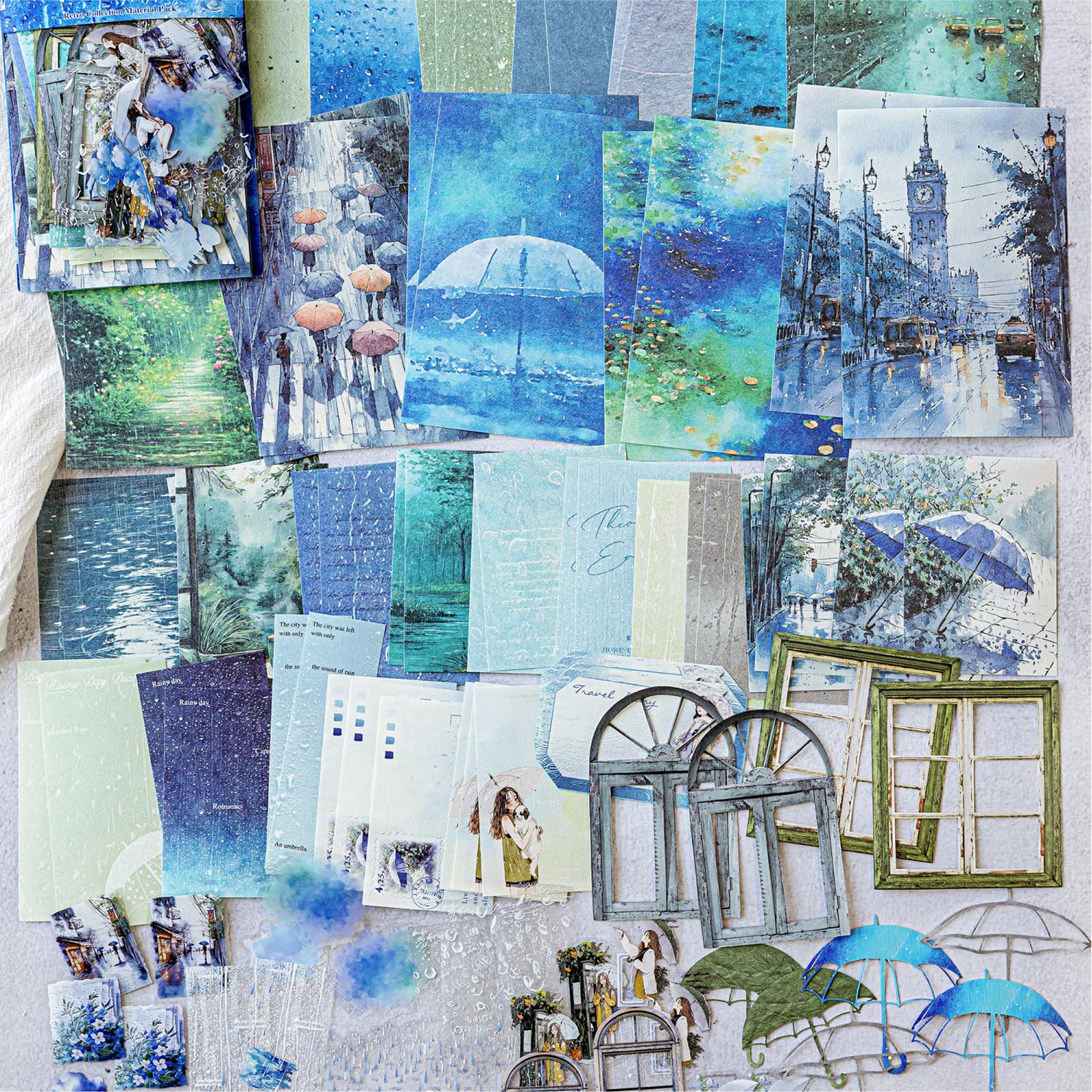100PCS Scrapbook Supplies,Landscape Sticker Set for Junk Journal