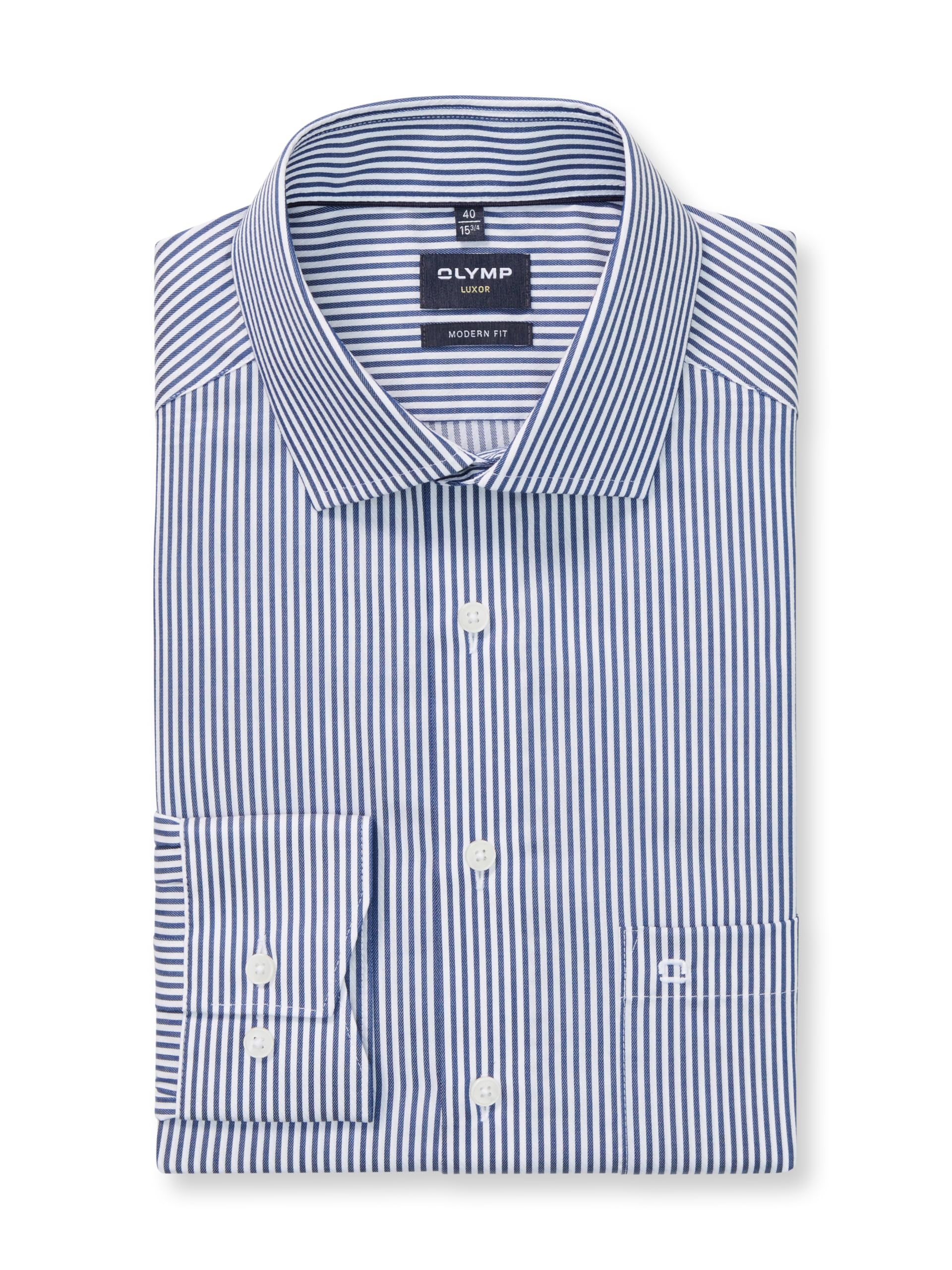 OLYMP Herren Oberhemd Langarm Luxor,Römer Streifen,470 Modern Fit 26,19 Global Kent