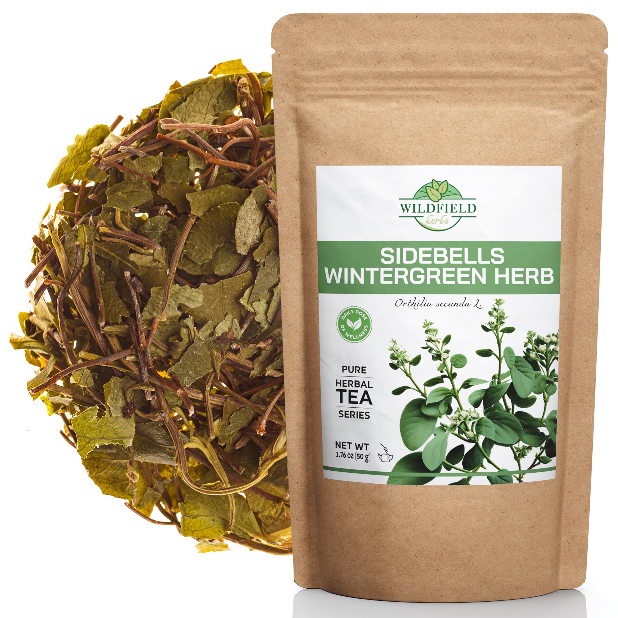1.8 oz. Dried Cut Sidebells Wintergreen Herb Tea (Orthilia Secunda L.) - 50g One-Sided Wintergreen Herbal Tea Matka Borova
