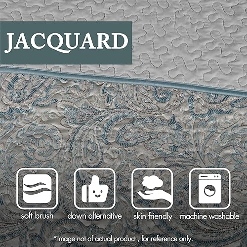 Miniatura 5 de Madison Park Aubrey - Juego de colcha acolchada reversible, transpirable, ligera para todas las estaciones, fundas a juego, colcha Queen (102 x 118