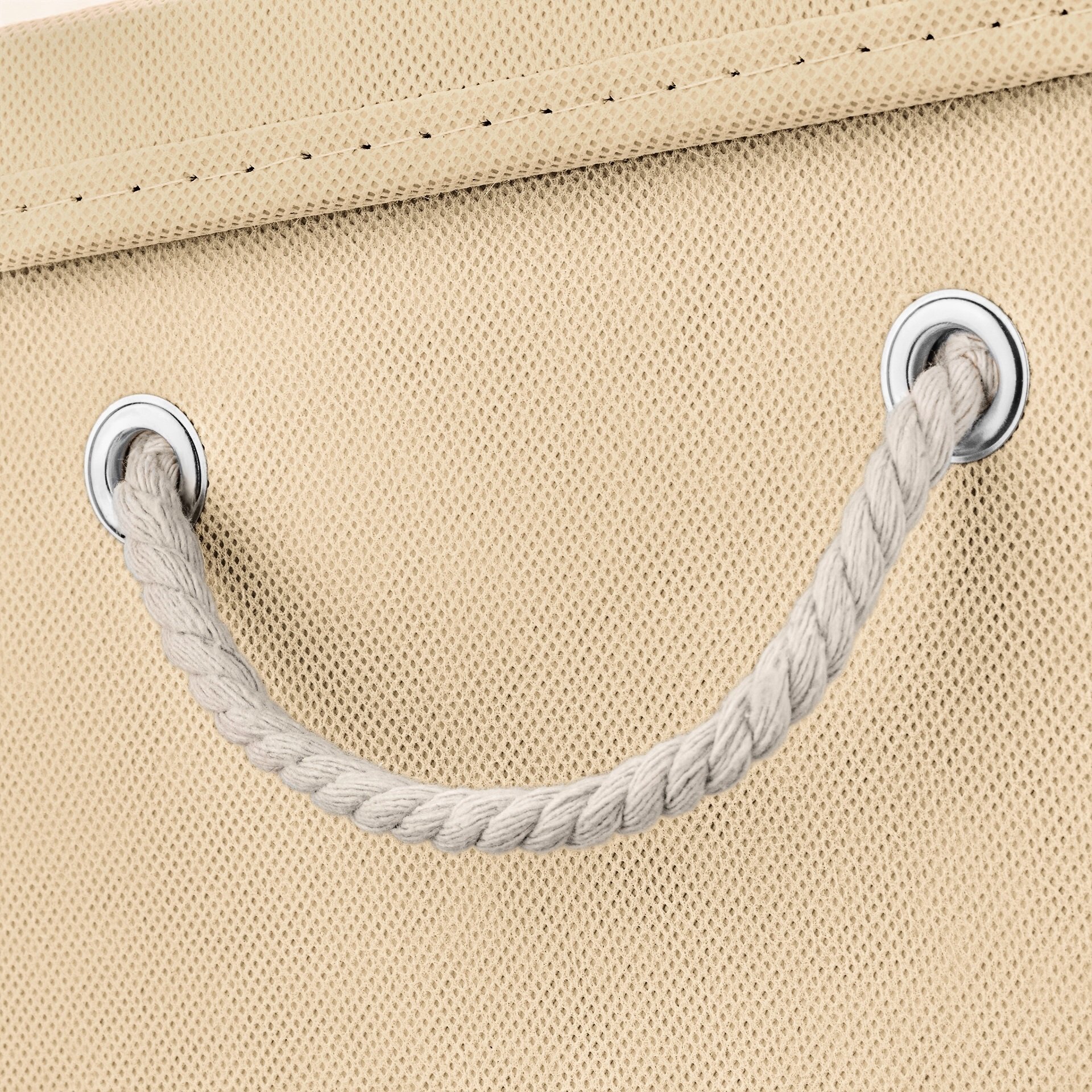 CM3 5 Stück Creme Faltbox 30 x 30 x 30 cm Aufbewahrungsbox faltbar mit Kordel und mit Deckel