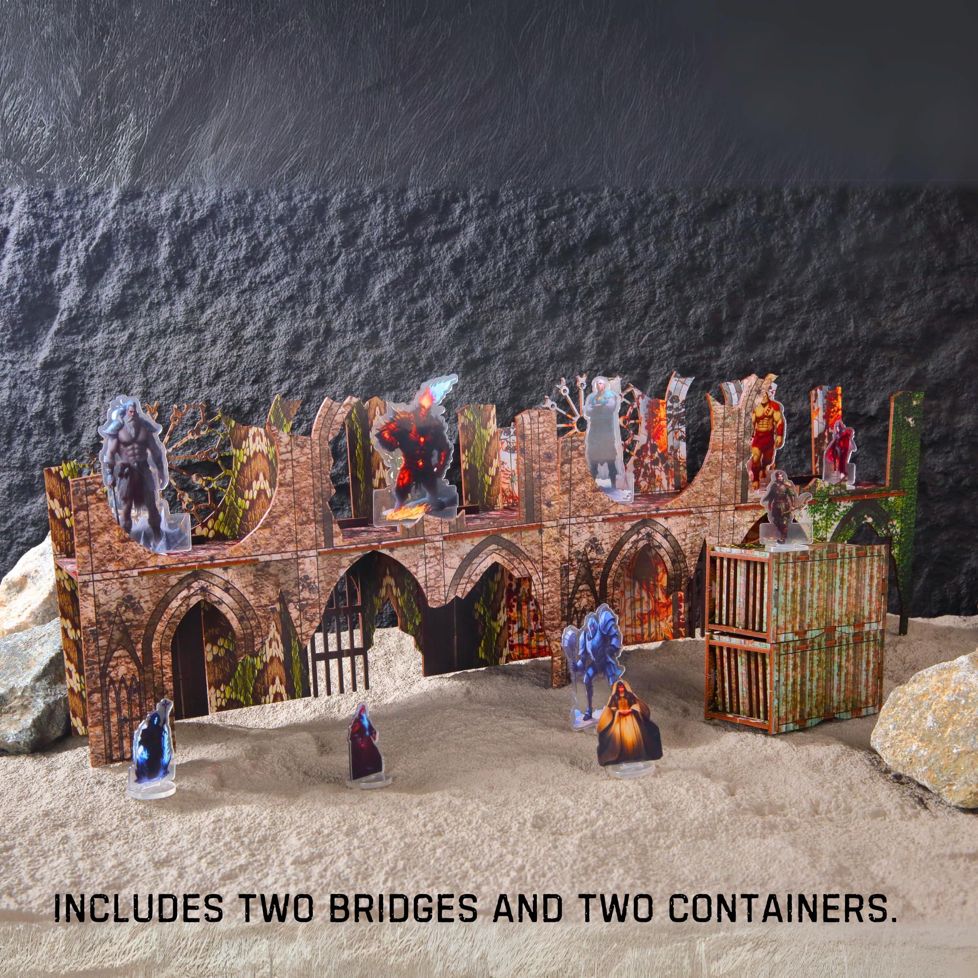 iPEAU Epic 2 Ruined Building Church Bridges Terrain Set for WH40K, DND, Pathfinder, 28mm Miniatures - Image 3