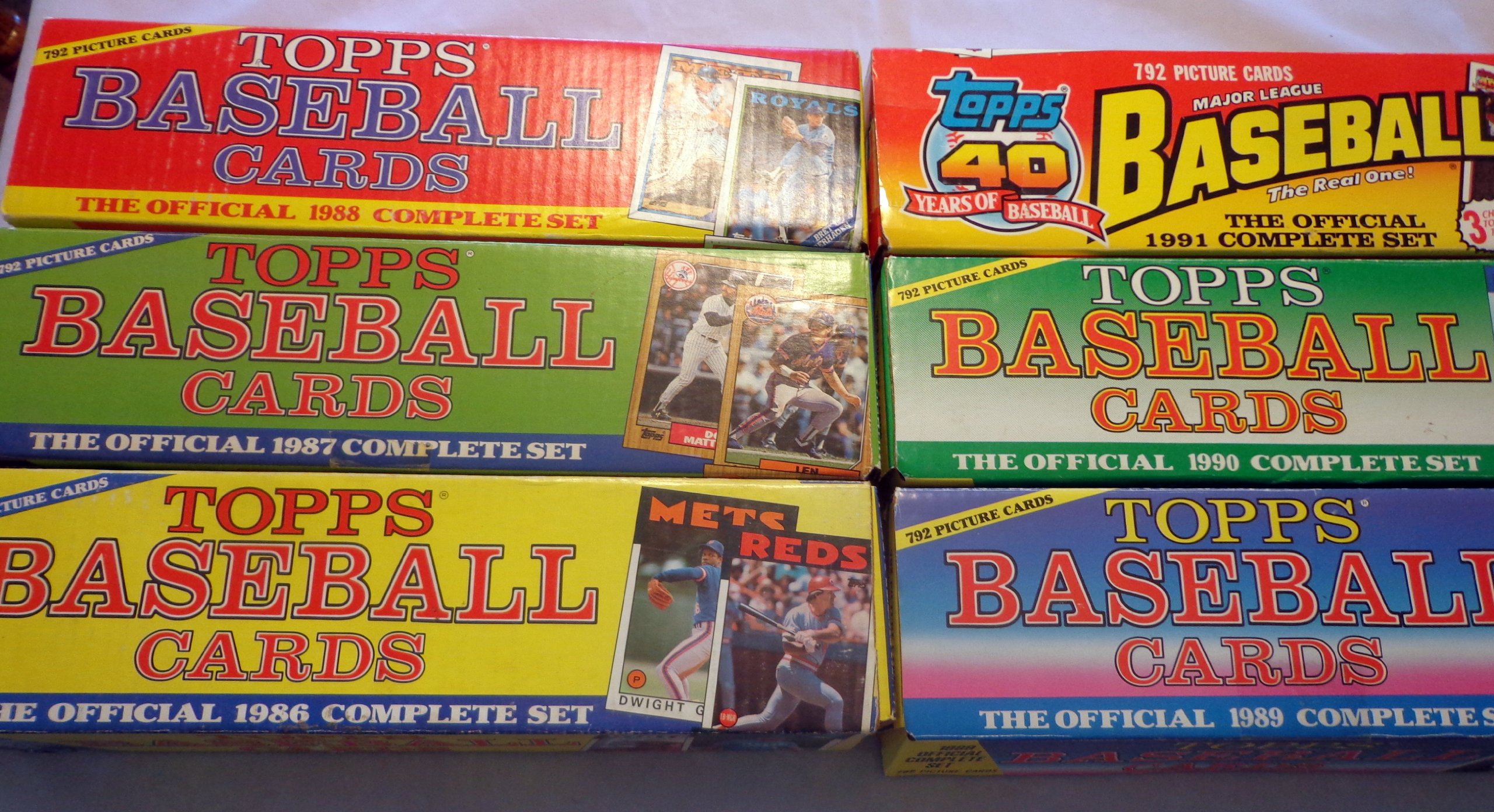 Amazon.com: Lot of 6 Sets From Topps 1986 1987 1988 1989 1990 1991