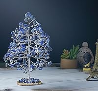 Vista 22 de Rose Quartz Gemstone Tree of LifeNatural Reiki Crystals Gemstone Chakra Tree for Positive Energy, Geode Agate Slice Base, Feng Shui Decor, Good