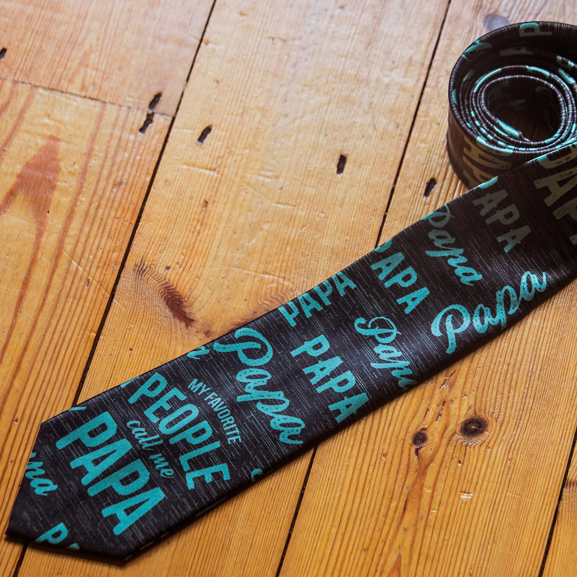 Crazy Dog T-Shirts Funny Tie for Men – My Favorite People Call Me Papa Necktie – Novelty Gift for Dad Fathers Day Birthday Fun Office Party and Casual Wear Accessory