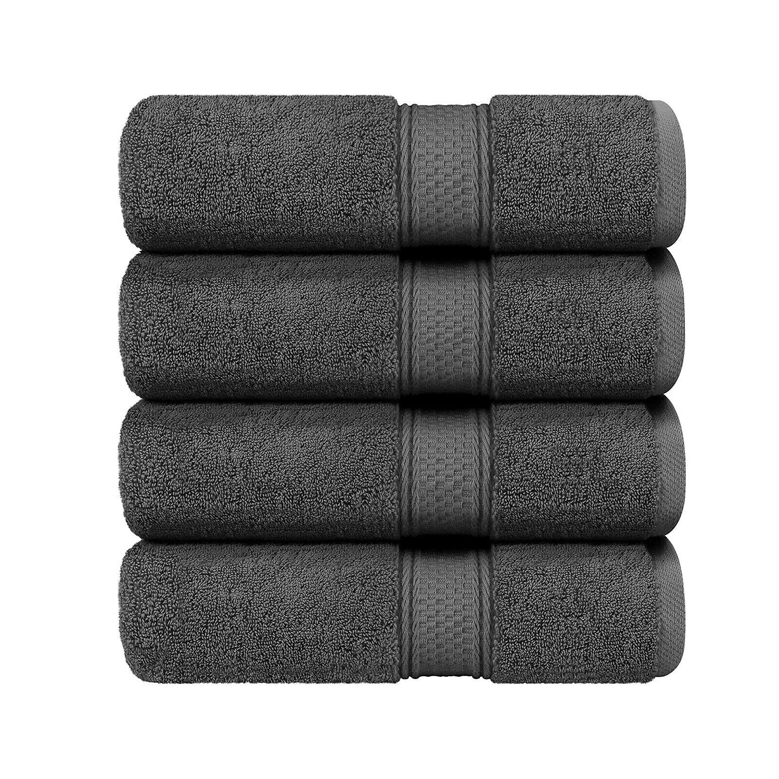 Milosc Pack of 4 Hand Towels Set Super Absorbent 550GSM 100% Egyptian Cotton Hotel Quality Quest Towels Set Small Hand Towel For Bathroom Size 50x80 (Grey)