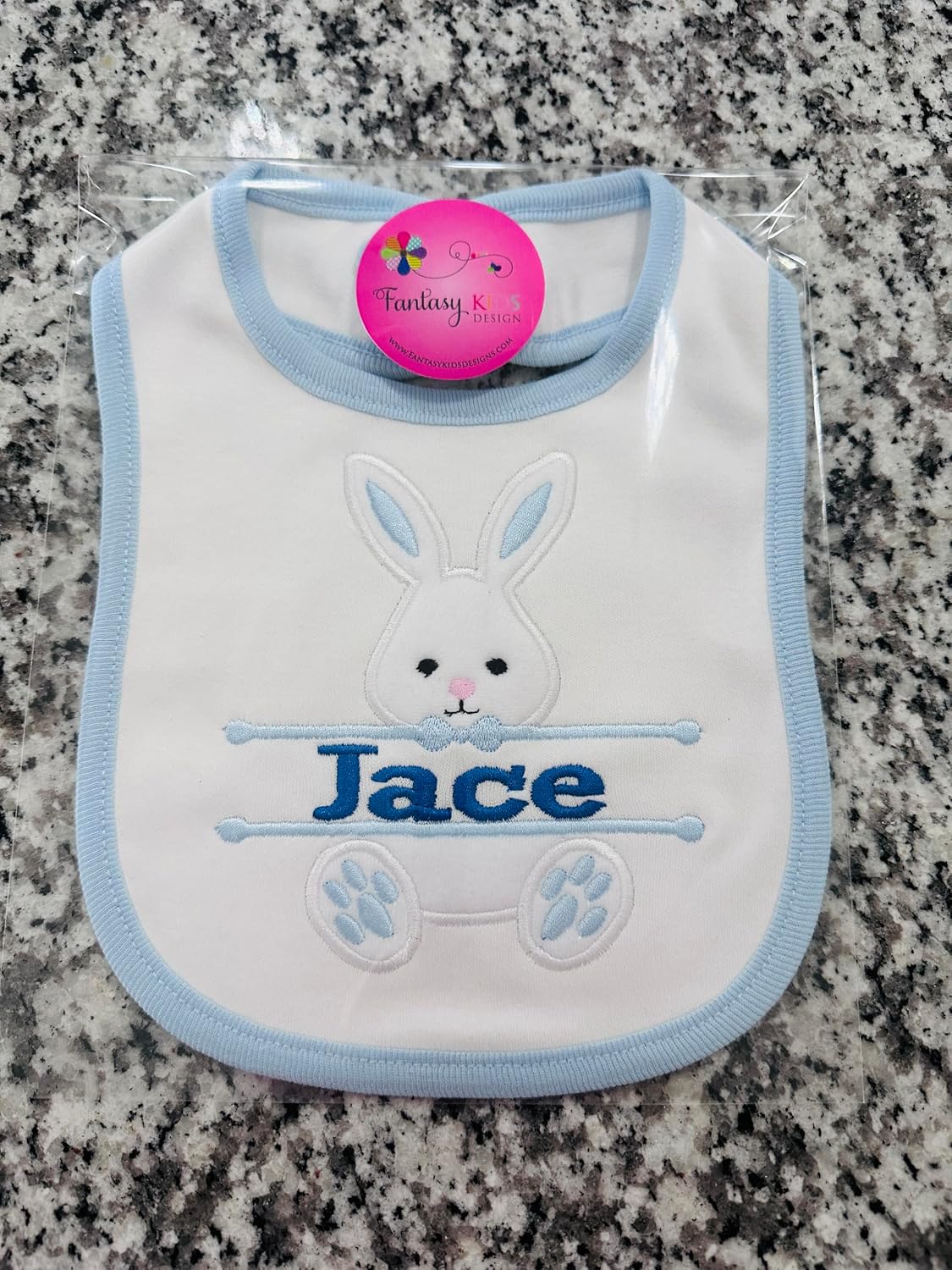 My First Easter Bunny Bib Personalized with Baby Custom Name