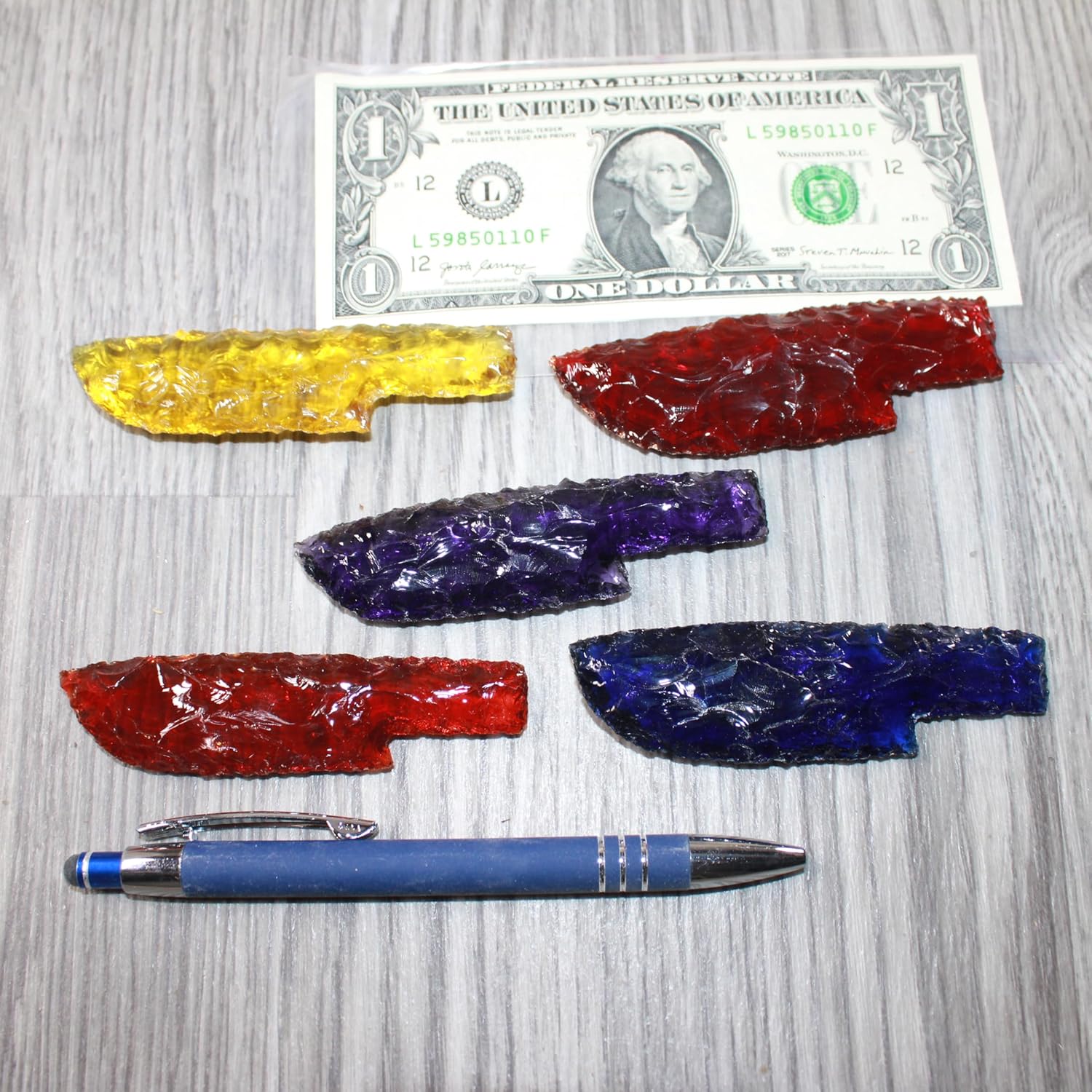 5 Small Glass Ornamental Knife Blades #9764 Mountain man knife