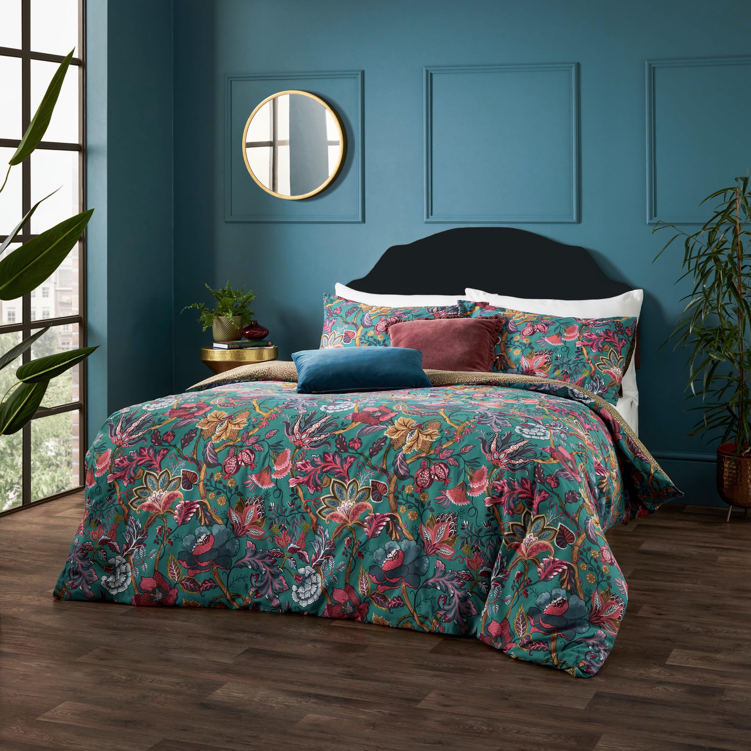 Furn. Lake Blue Wylder Tropics Viranai Exotic Floral Duvet Cover Set,