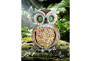 iStatue Magnificent Solar Hand-Painted Owl Figurine