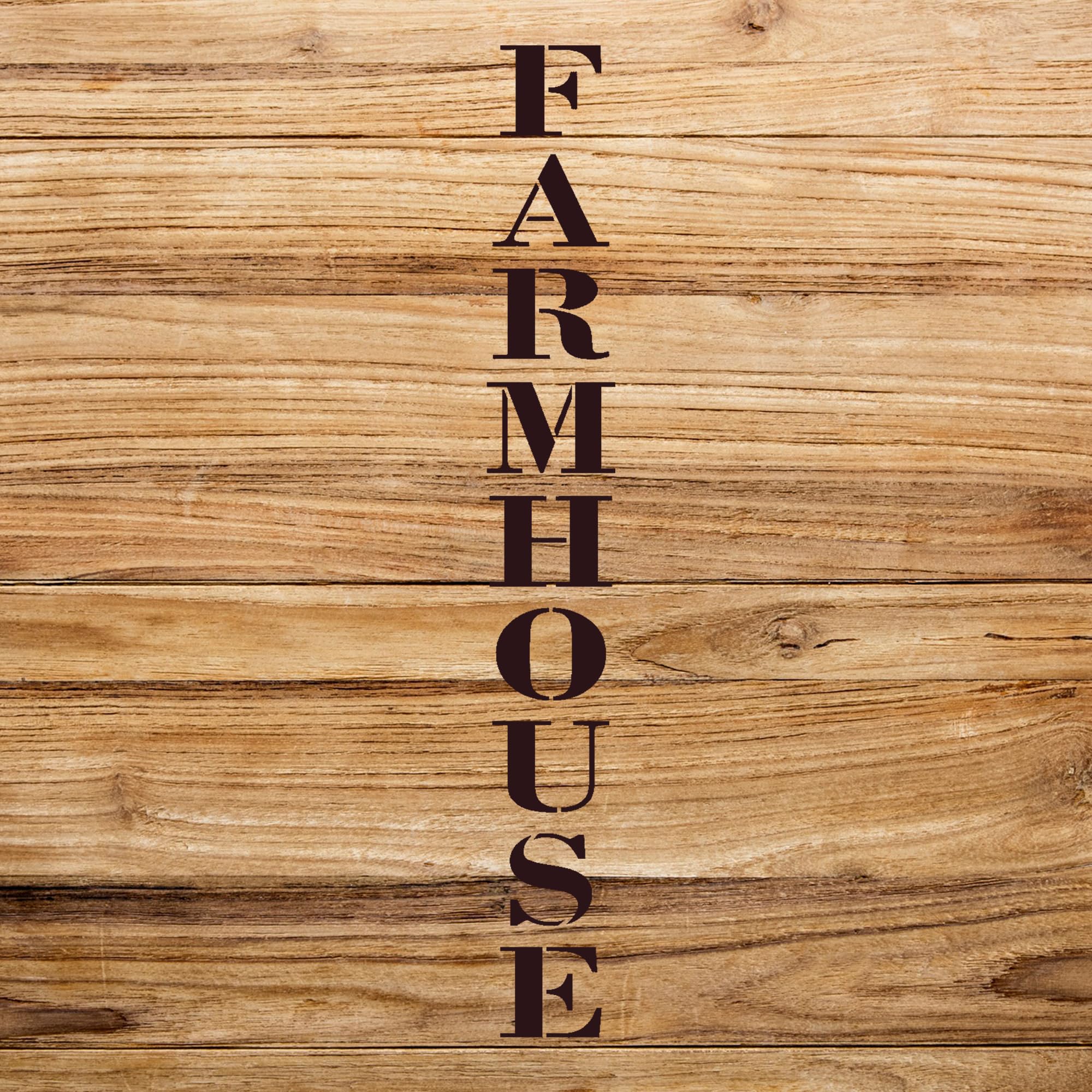 Farmhouse Word Stencil for Wood Signs and Crafts, Reusable Mylar Template, Vertical Design for DIY Home Decor Projects - Size A2 (4.5