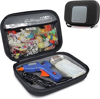 USA Gear Hot Glue Gun Case with Removeable Pouches, Water Resistant Shell - Hard Shell Storage Case Only fits Sticks, Cordless Hot Glue Gun & more Tools - Replacement Storage (Black)