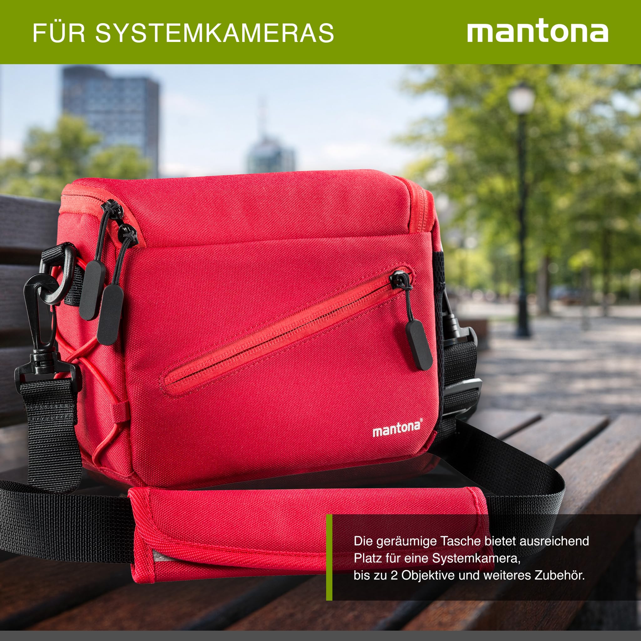 mantona Torba na aparat Irit System, Czerwony, Torba