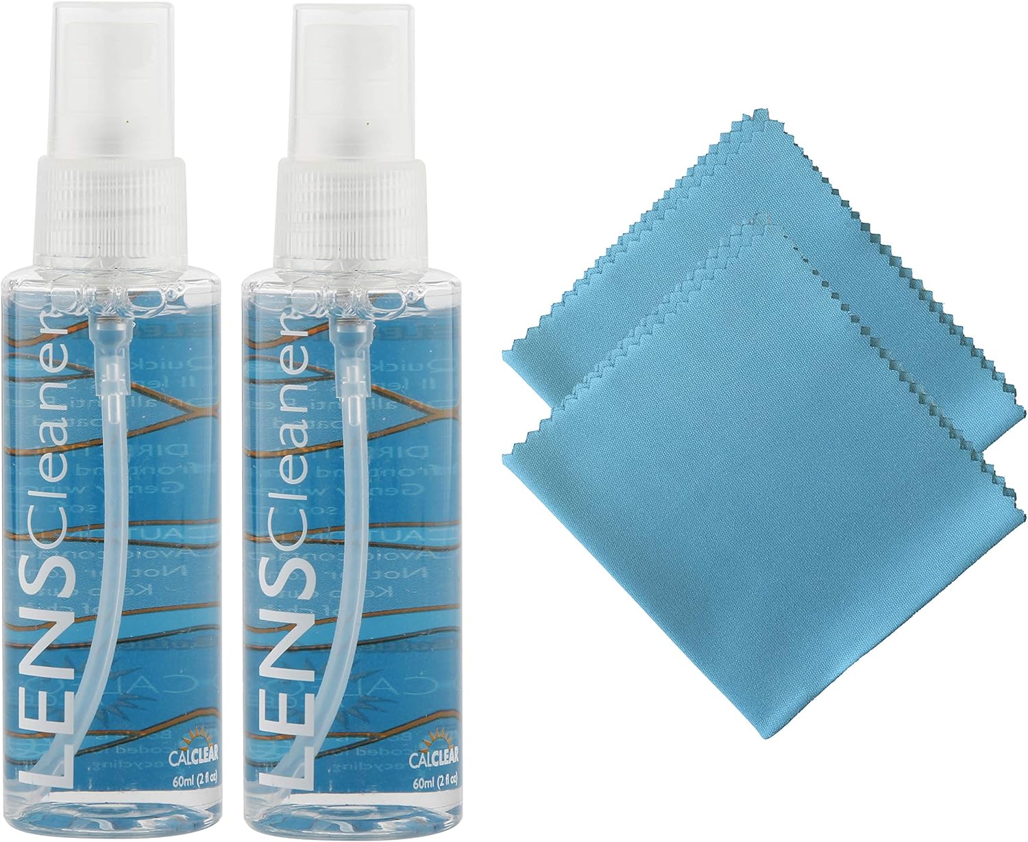 California Accessories Cal Clear Lens Cleaner Spray | 2-2oz Eyeglass Lens Cleaning Spray & 2 Microfiber Cleaning Cloth for Glasses, Lens, Screens : Health & Household
