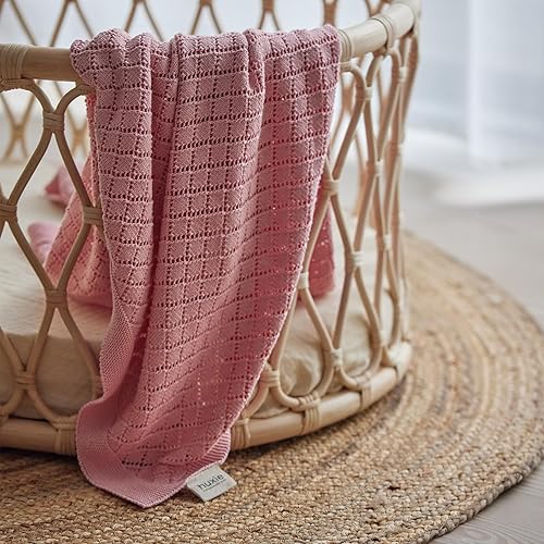 Miniatura 5 de Huxie Dinamarca - Mantas de punto para bebé, suaves y acogedoras, 100% algodón orgánico, para niños y niñas, ideal para cochecito y cuna, 30 x 40
