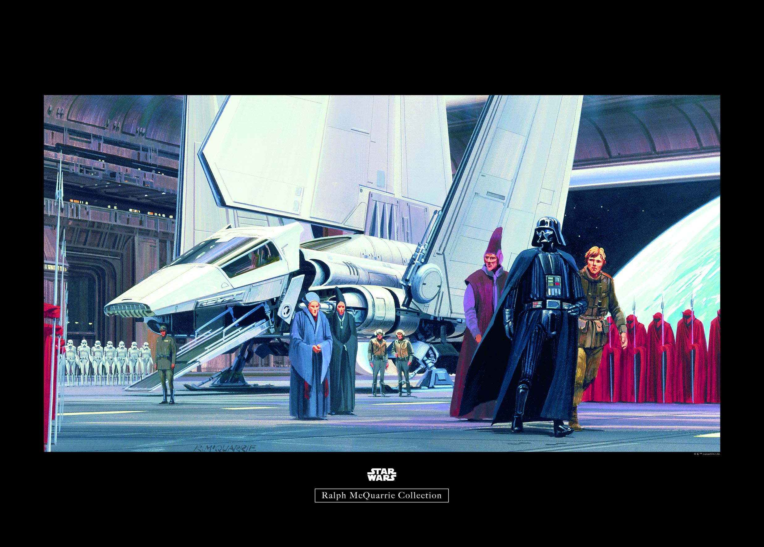 Komar Wall Picture | Star Wars Classic RMQ Death Star Shuttle Dock | Children's Room Decoration Art Print | Without Frame | WB133-70 x 50 cm | Size: 70 x 50 cm (Width x Height)