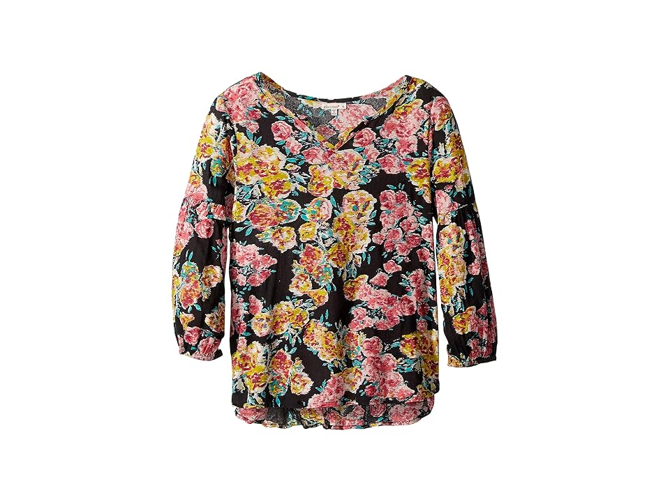 

Ella Moss Girl Floral Print Top (Big Kids) (Black Floral) Girl's Clothing