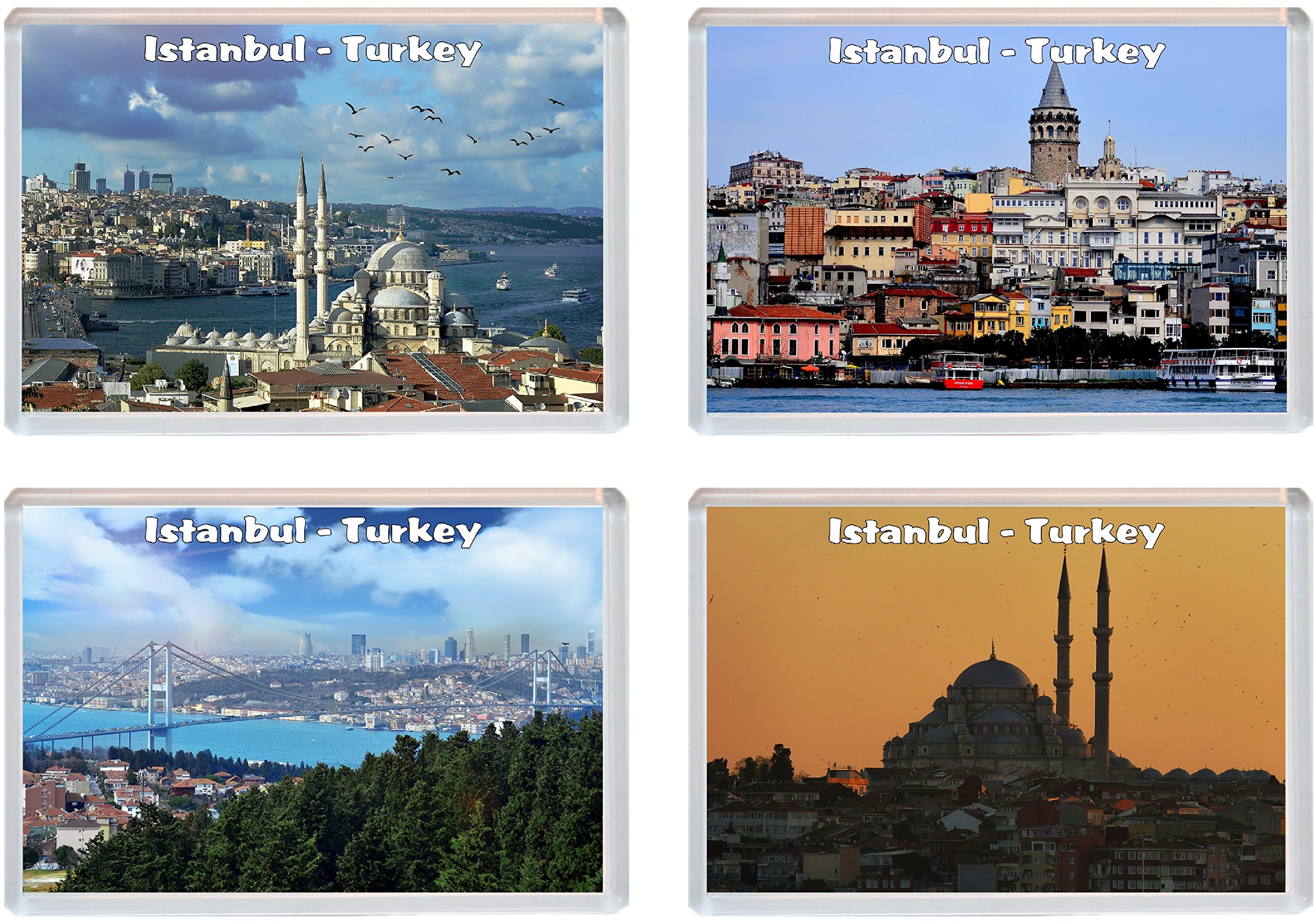 Istanbul - Turkey - 4 Pack - Jumbo Fridge Magnet/Magnets