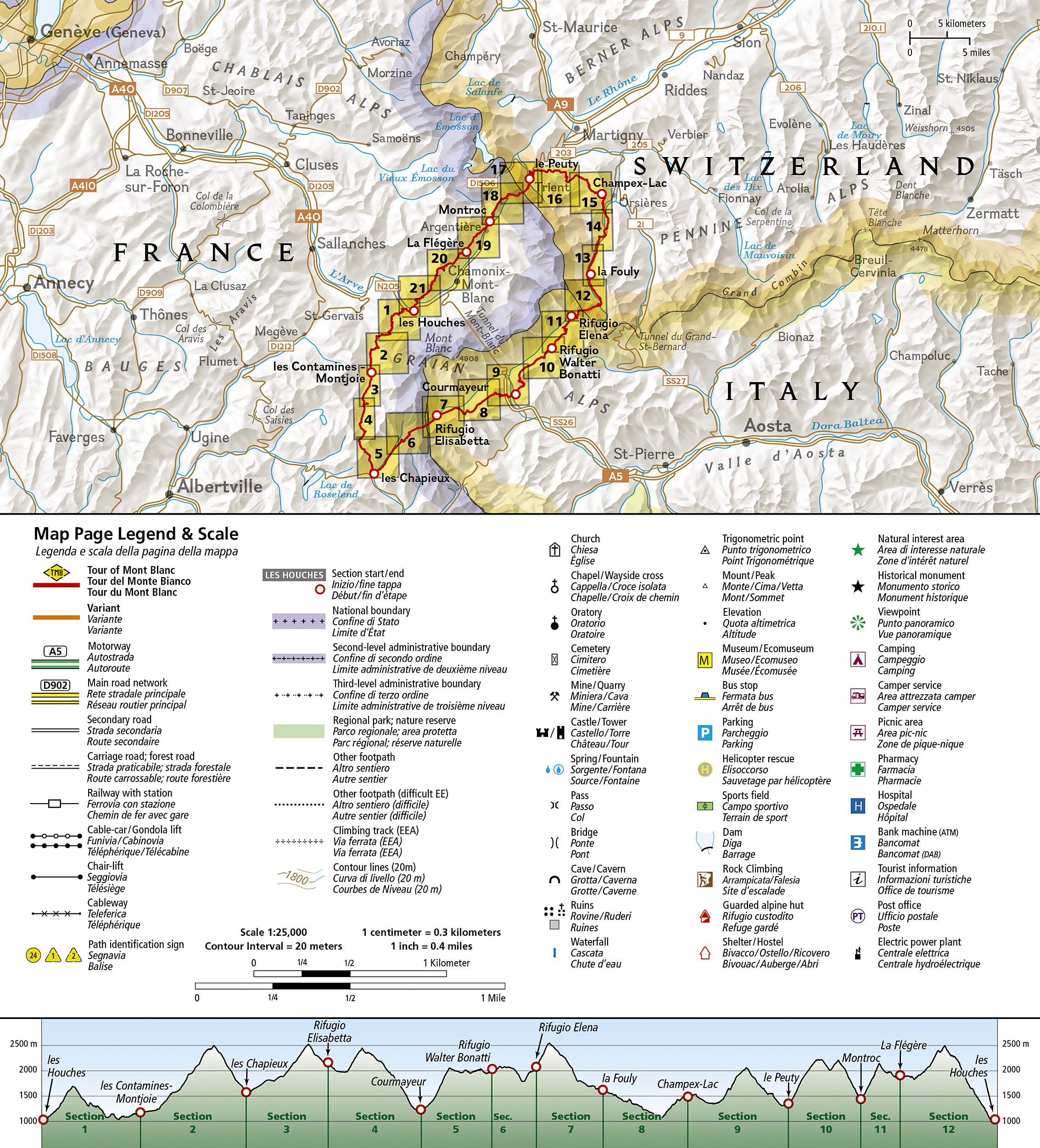 Tour du Mont Blanc Map (National Geographic Trails Illustrated Map, 4010) - Image 4