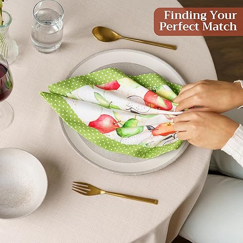 Miniatura 5 de Maison d' Hermine Juego de 4 servilletas de tela 100% algodón, suaves y duraderas, reutilizables, para uso diario, lavables, cenas, cócteles, bodas,