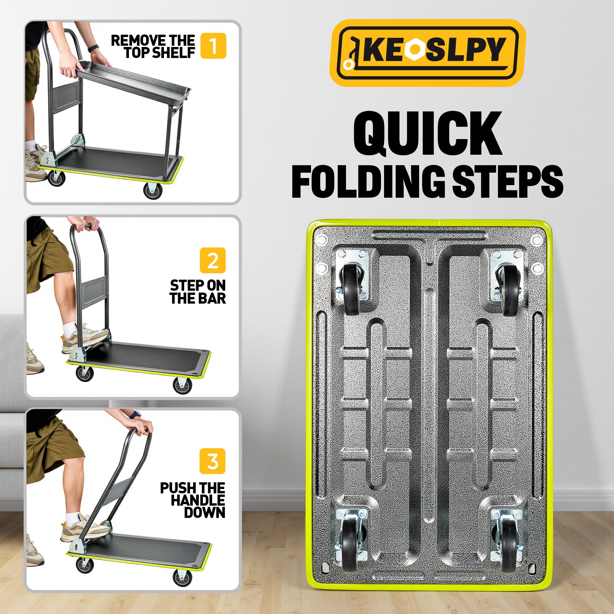 Heavy Duty Folding Cart Dolly - 700lbs Capacity -6