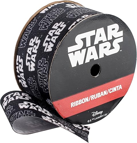 Offray 154470Star Wars Ribbon 112" X9', Color negro y blanco