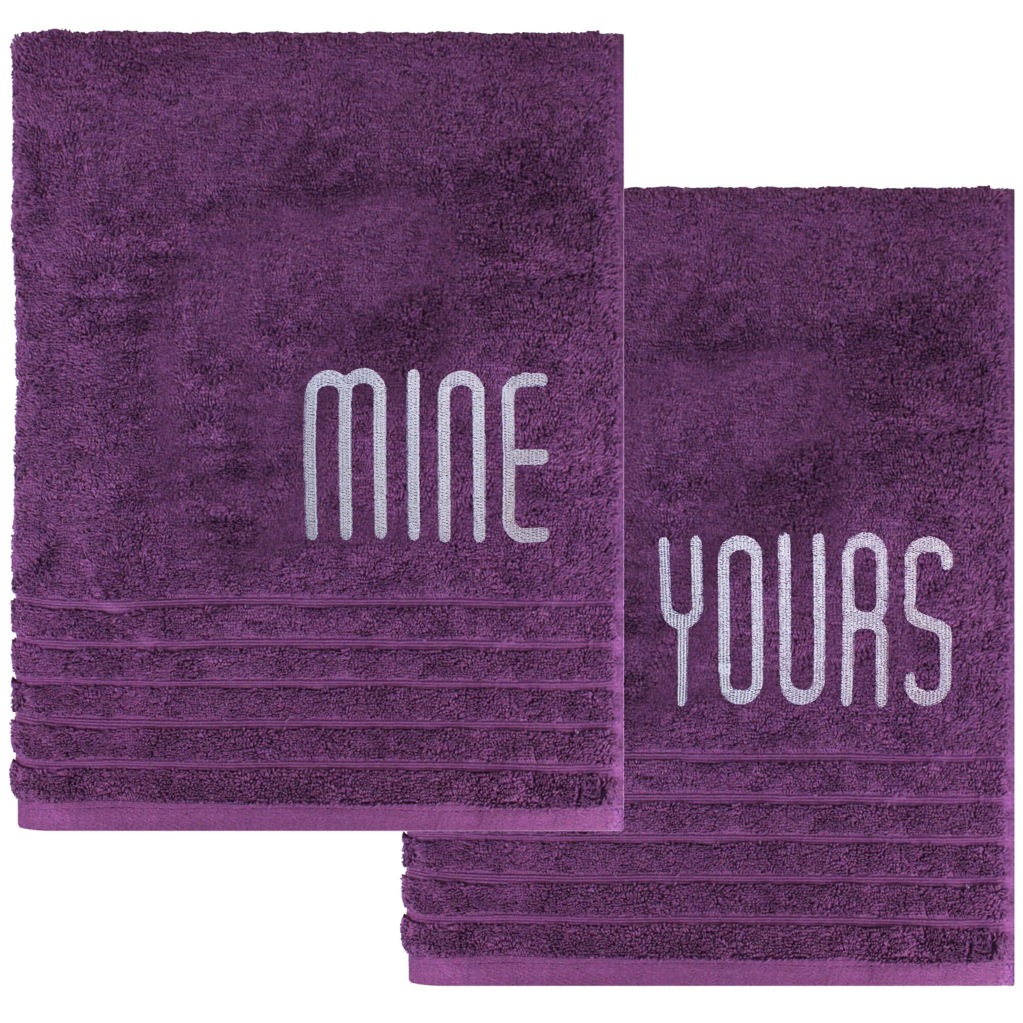 Teddyt's Deep Purple Yours & Mine His And Hers Towels Gift Set (, Bath Towels Set)