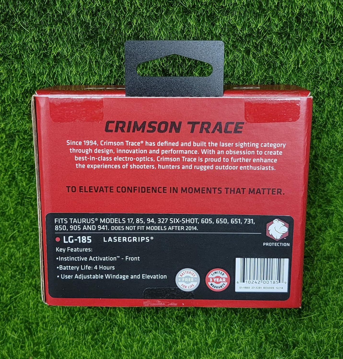 Crimson Trace Red Lasergrips For Taurus Small Frame Revolvers - LG-185