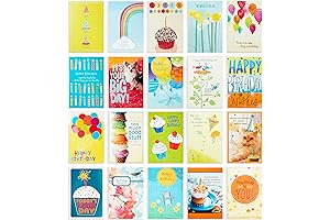 Hallmark Birthday Cards Assortment, 20 Cards with Envelopes