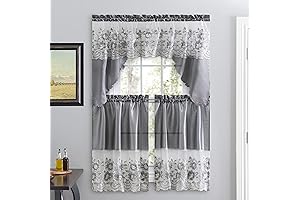 American Linen Embroidered 3-Piece Window Curtain Set for Elegant Bathroom Decor