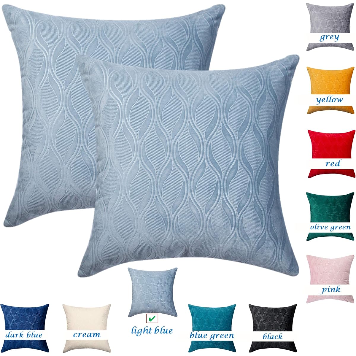 soft blue pillows