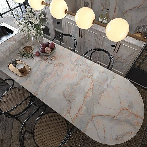 Miniatura 4 de Papel tapiz de mármol azul dorado grueso de 24 x 197 pulgadas de ancho, impermeable, con textura brillante, papel de contacto de mármol, envoltura