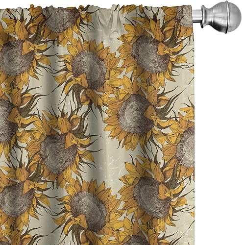 Miniatura 26 de Ambesonne Cortinas grises para ventana, pequeños lunares sobre fondo blanco, estilo retro, patrón tradicional pastel, decoración ligera, juego de 2