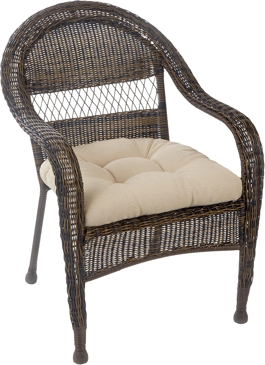 Klear Vu Saturn Non Slip Seat Cushion, Button Tufted Sitting Pillow with Durable Fabric Cover, Ideal for Dining, Office or Rocking Chair, 18" x 20" x 3", Set of 1, Natural