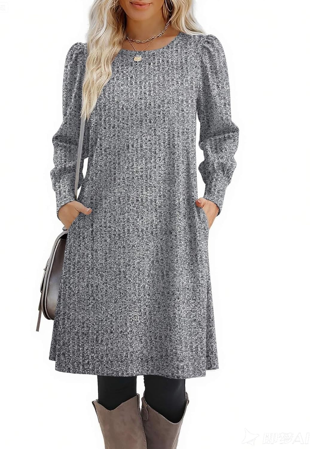 Zeagoo Women Fall Winter Dress Knitted Pullover Dresses - Image 4