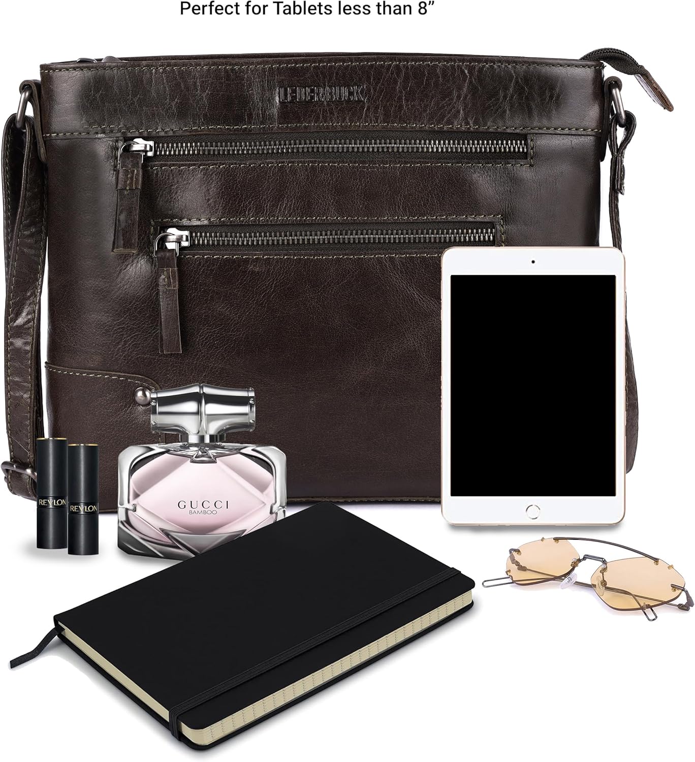 Mia Soft Real Leather Womens Crossbody Handbags and Purses-Triple Zip Premium Sling Crossover Shoulder Bag - Image 5