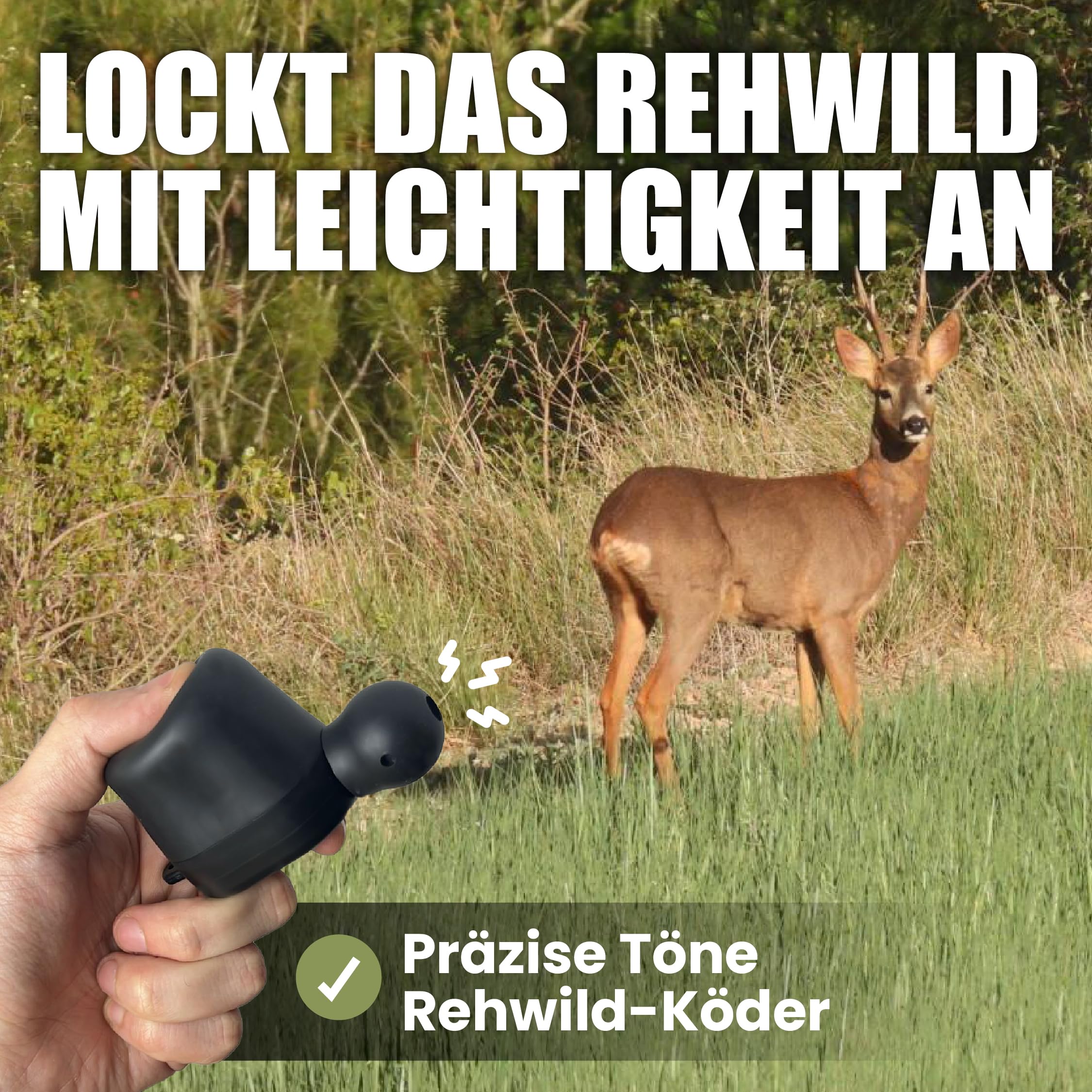 Buttolo Rehblatter Original Lockinstrument für Rehwild mit Anleitung und Kordel