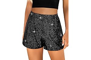 Shimmering Allure: High-Waisted Sequin Shorts for Nightly Dazzle