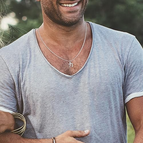 Miniatura 3 de Good Luck Charms .925 Sterling Silver Strength Kanji Symbol Pendant - Choose Pendant Only or Necklace with 16-22 Chain