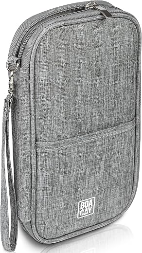BOACAY Family Passport Holder, RFID Travel Wallet for Women & Men, Document Organiser, Holiday Essentials & Waterproof Cover for Tickets, Money, Cards
