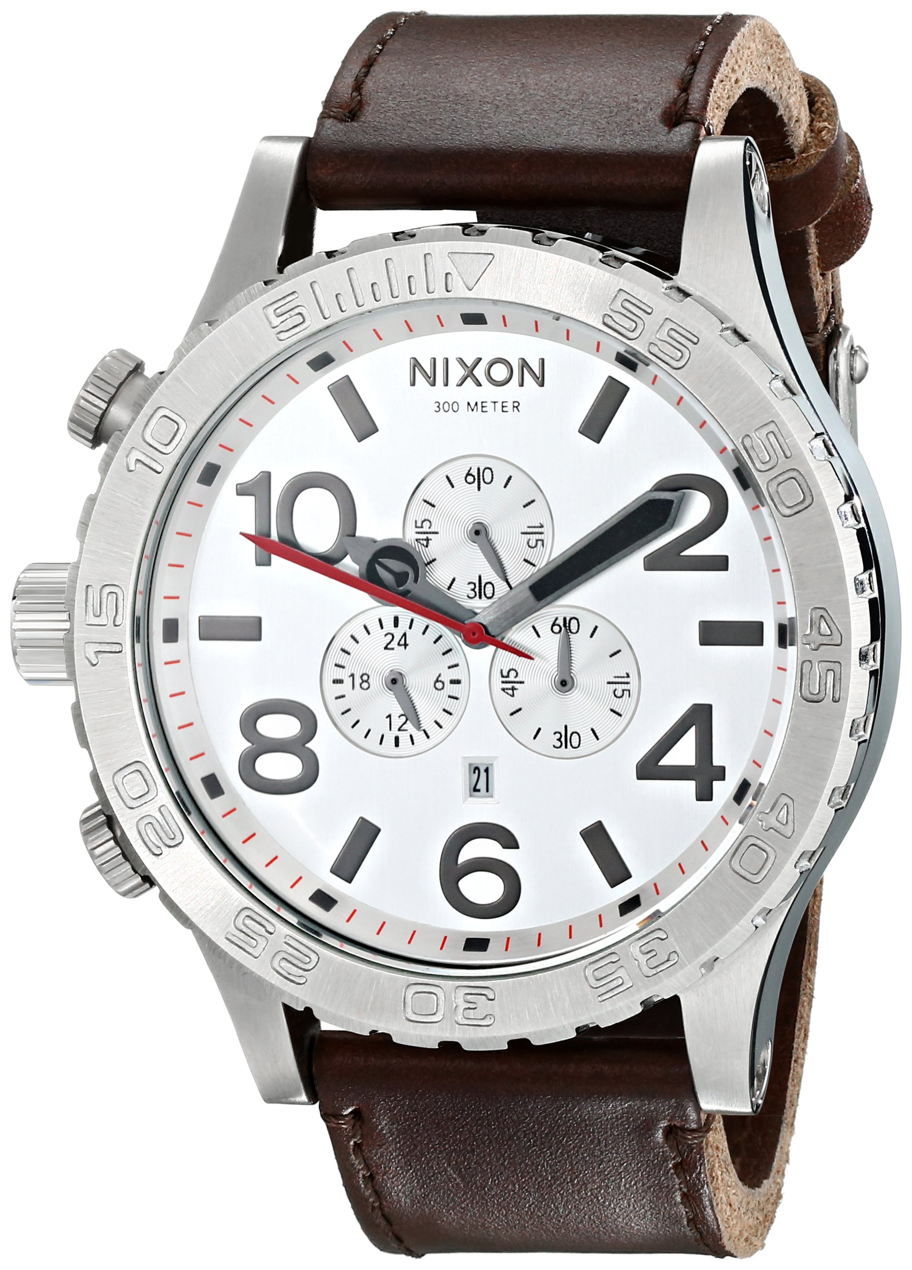 Nixon Men's 51-30 Chronograph Stainless Steel Watch With Leather Band